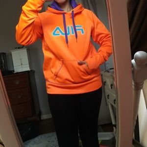 Orange Fila hoodie sweater med